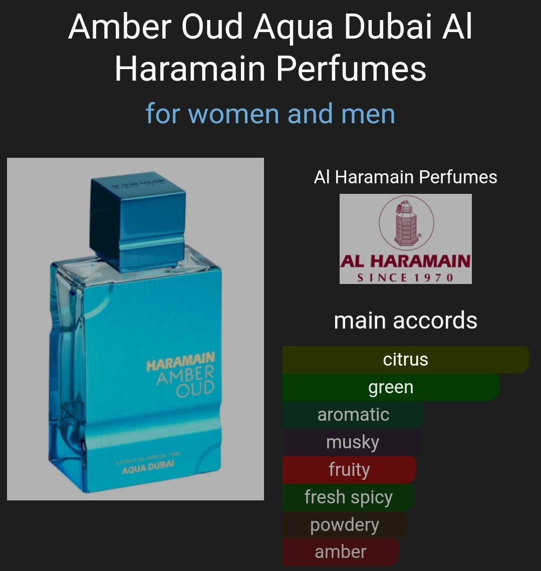 Al Haramain Amber Oud Aqua Dubai Extrait De Parfum 8ml