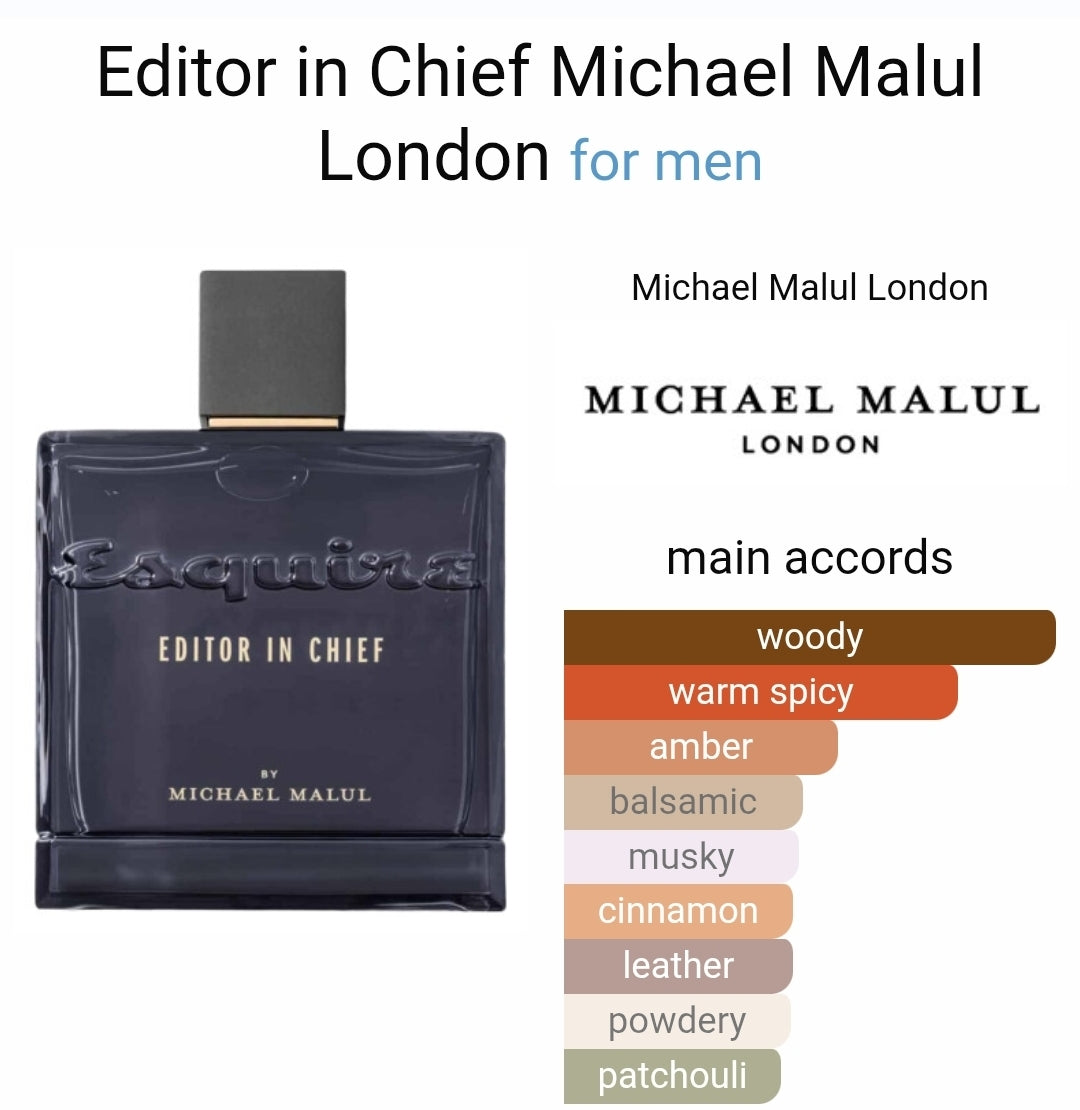 Esquire Editor In Chief  eau de parfum by Michael Malul London 8ml