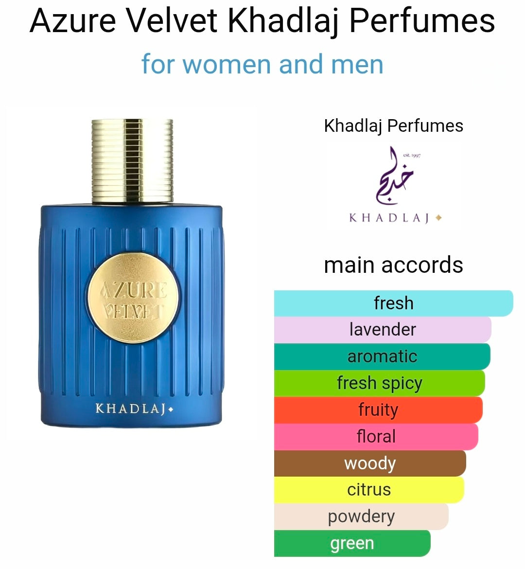Khadlaj Azure Velvet extrait de parfum 8ml