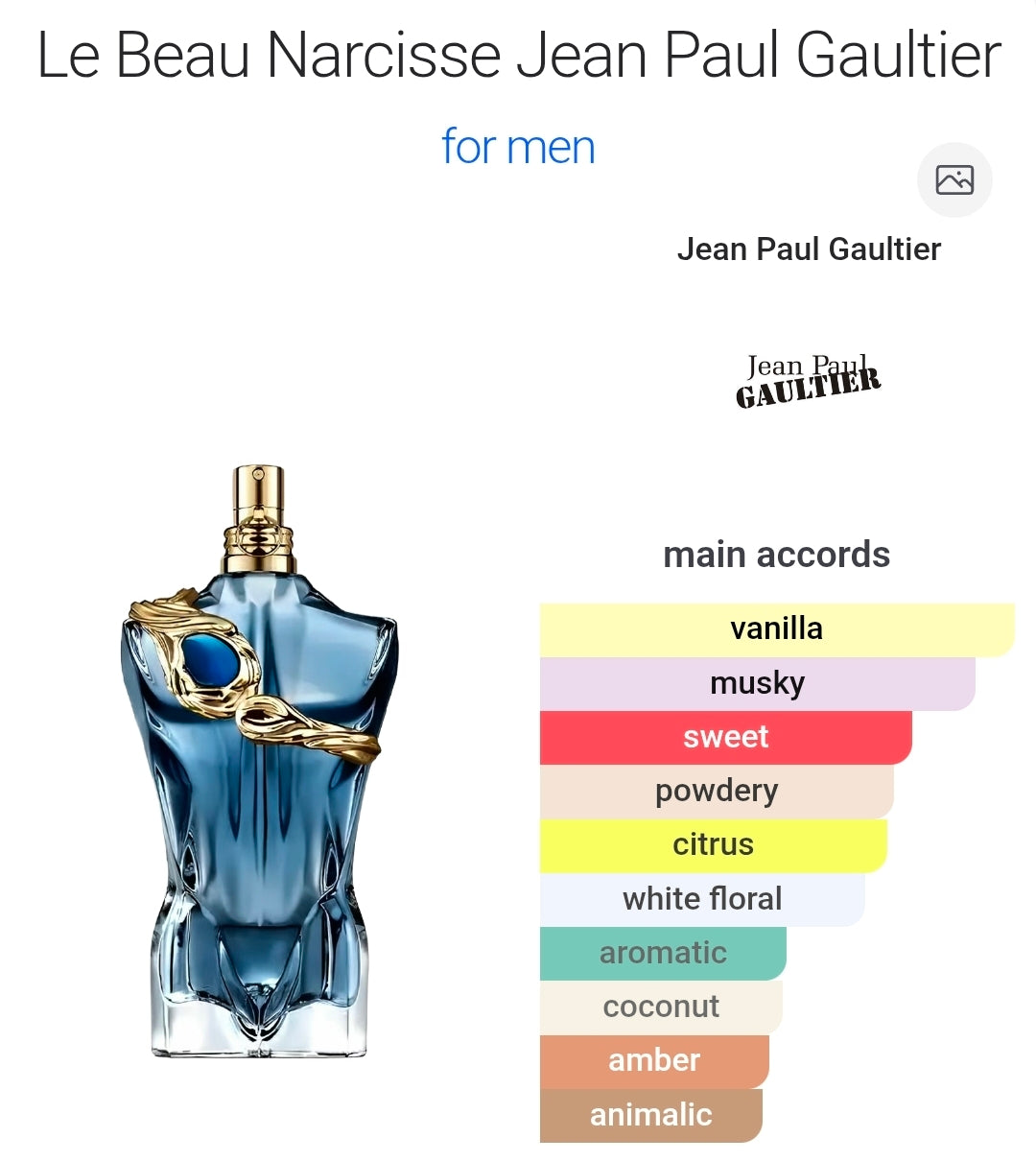 Jean Paul Gaultier Le Beau Narcisse eau de parfum